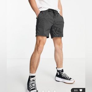 Topman skinny striped shorts in black and white (NWOT)